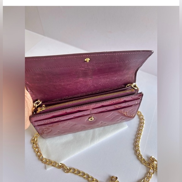 💃 LOUIS VUITTON Vernis Sarah Long Wallet Amarante - Picture 5 of 15